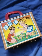 VINTAGE GERMANY CHILD TOY HERMANN EICHHORN 6 SIDED PUZZLE ABC BLOCKS