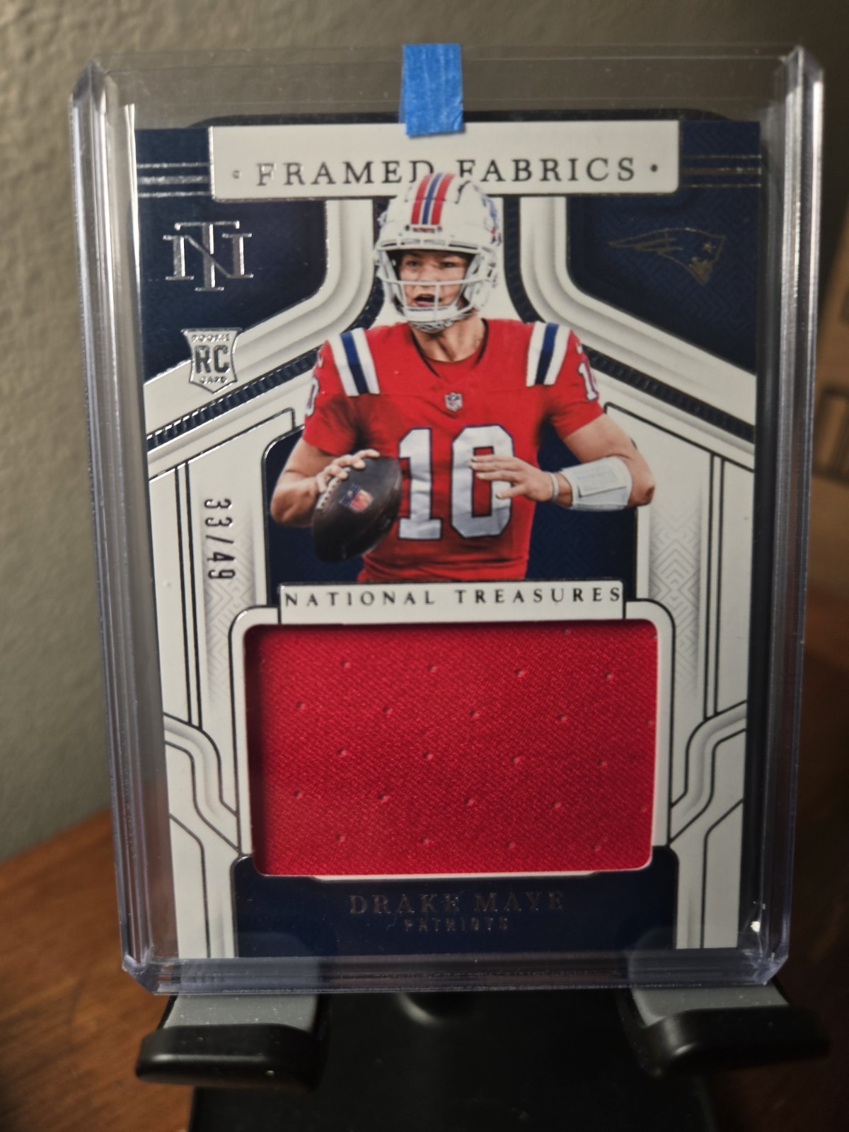 2024 Panini National Treasures Drake Maye Framed Fabrics /49 (RC) 🔥MINT🔥