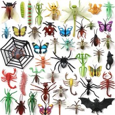 Realistic Insect Toy Figures for Kids, 45Pack Colorful Assorted Play Bugs for Ch