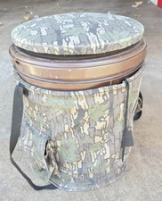Trebark Camo Cooler & Hunting Seat W/ Padded Spinning Top And Strap