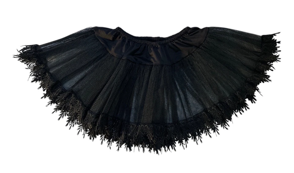 Minifalda Leg Avenue negra con volantes de encaje tutú micro enagua talla OS bruja gótica Foto 2 de 4