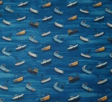 Sailors Rest BTY World Art Group P&B Textiles Ocean Fishing Village Boat