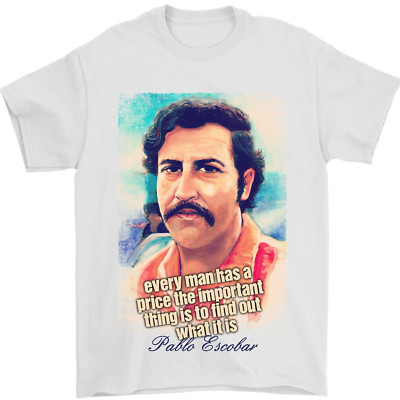 Pablo Escobar Zitat Kokain Drogenkultur Herren T-Shirt 100 % Baumwolle