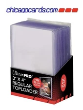 *COMBO* ( 25) Ultra Pro 3x4 Regular Toploader Card Holders & (25) Soft Sleeves