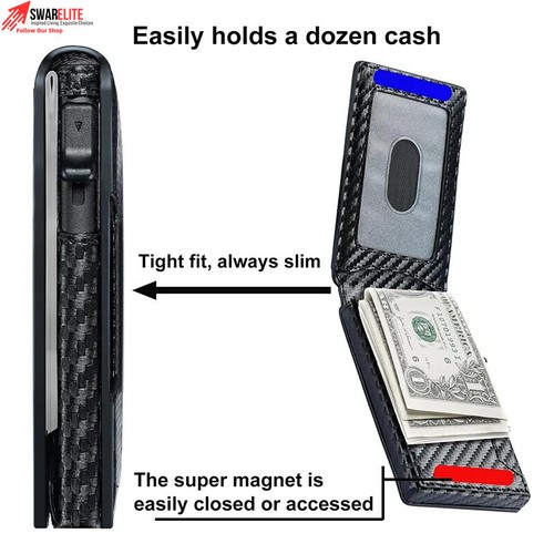 Men's Elite Pop-Up Slim Wallet - Minimalist RFID Blocking Credit Card Holder - Picture 3 of 7