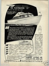 1956 PAPER AD Lawence Plycraft Motor Boat 21' Fleetmaster 17' Admiral 21 Captain