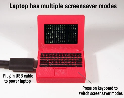 Night Light  Accessories Laptop with Multiple Screensaver Displays- 1/10 Scale