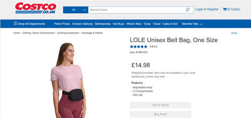 LOLE Unisex Belt Bag Waist Over Shoulder Adjustable Strap Compartments - Picture 2 of 10