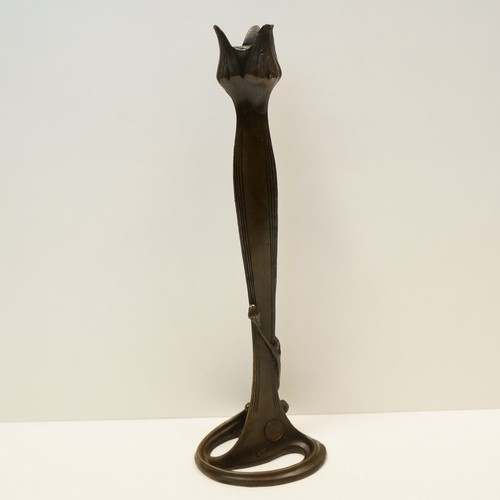 Statua Candeliere Stile Art Deco Stile Art Nouveau Bronzo massiccio Firmato - Zdjęcie 5 z 9