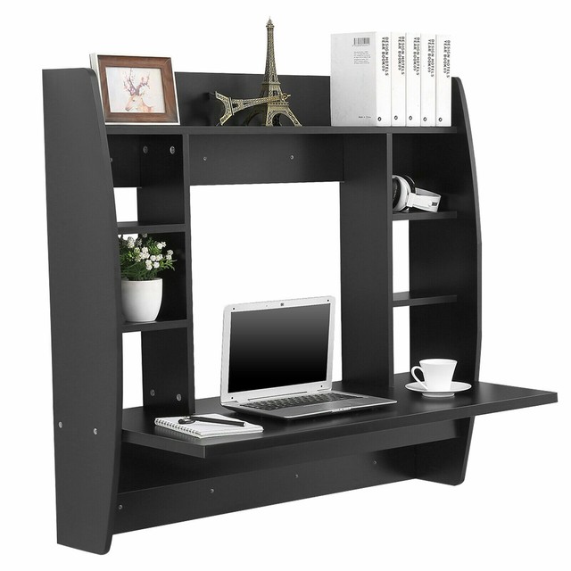 Wall Mount Floating Desk Storage Shelf Home Office Computer Desk