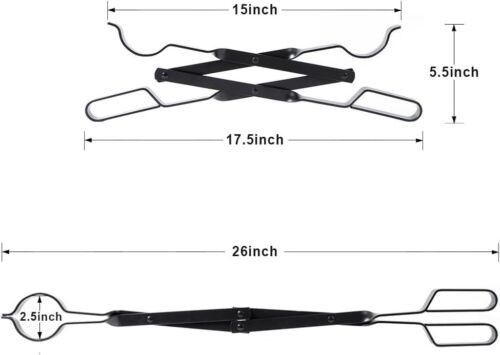 Heavy-Duty 26-Inch Fireplace Tongs - Safe Log Grabber for Indoor/Outdoor Use - Picture 4 of 11