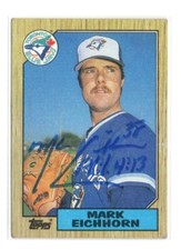 MARK EICHHORN TORONTO BLUE JAYS 1987 TOPPS IP/TTM AUTOGRAPH AUTO