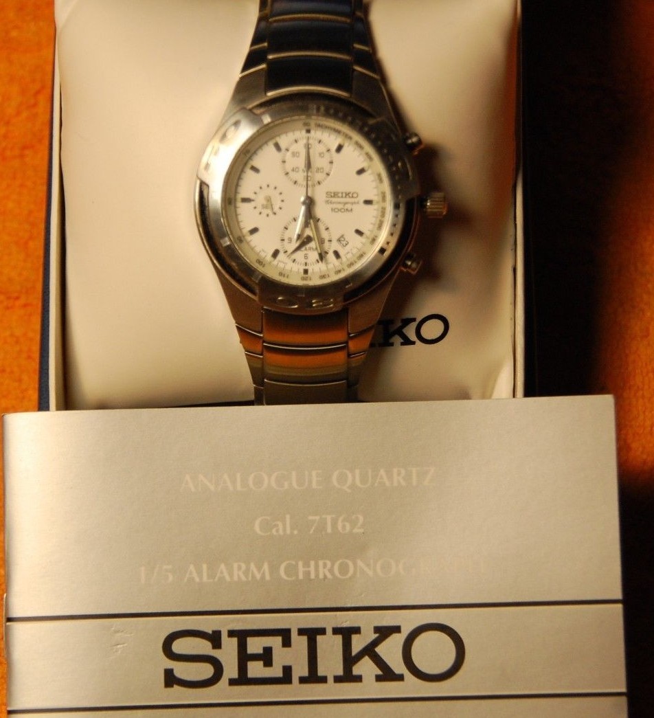 Seiko mens watch Cal 7T62 - vintage chronograph new battery | eBay