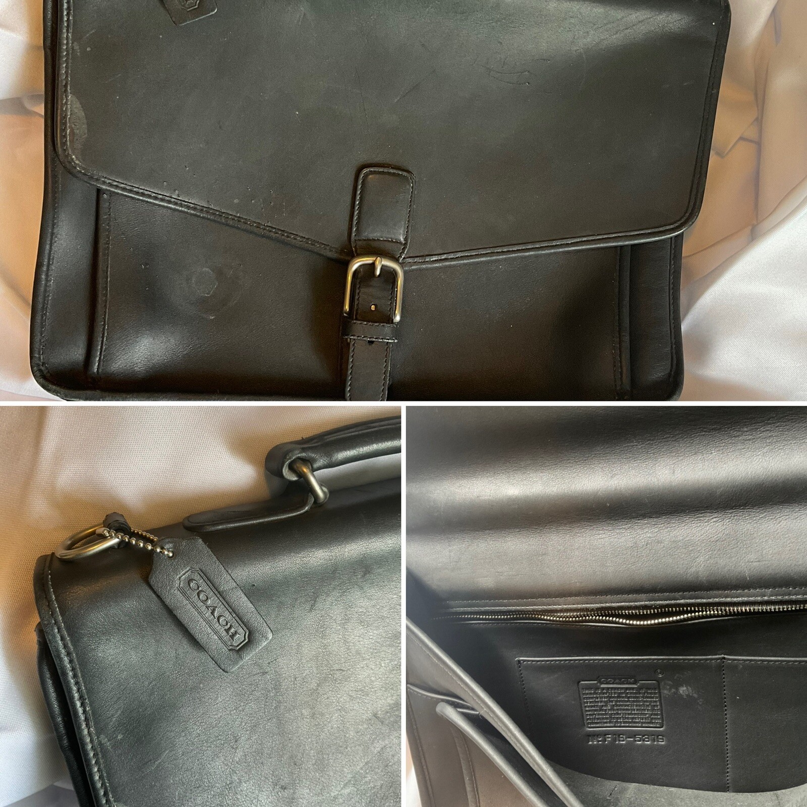 Vintage Coach Laptop Bag / Briefcase Soft Black Leath… Gem