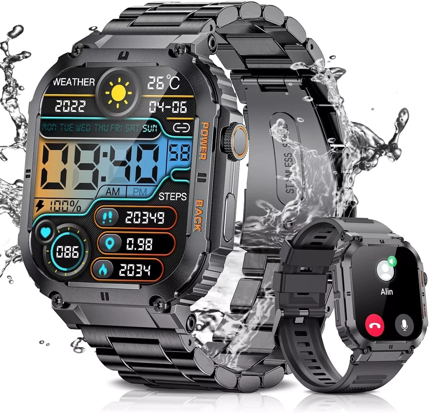 Smart Watch Men Women with Phone Function Wristwatch for iPhone Samsung Huawei