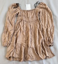 Forever 21 Dress Womens Small  A-line Long Sleeve Tan  Casual Ladies NWT!