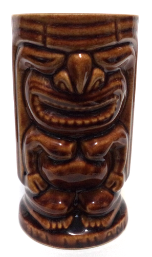 Ancienne tasse tasse Tiki Leilani orchidées d'Hawaï Japon céramique marron 5" de haut - Photo 6/20