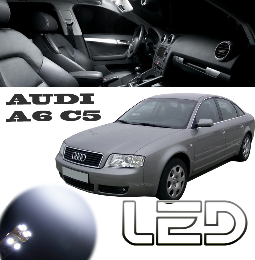 Ampoules LED blanc pour habitacle Audi A6 C5 de plafonnier et miroirs