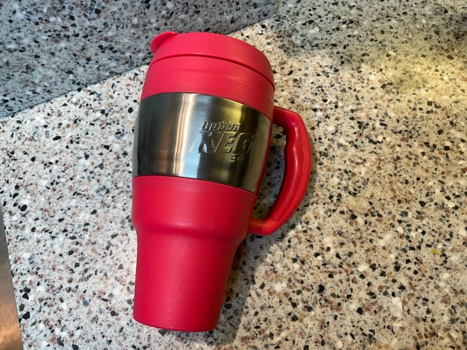 BUBBA KEG 34OZ PINK CUP MUG TUMBLER HANDLE LID INSULATED HOT OR COLD - Image 4 of 4