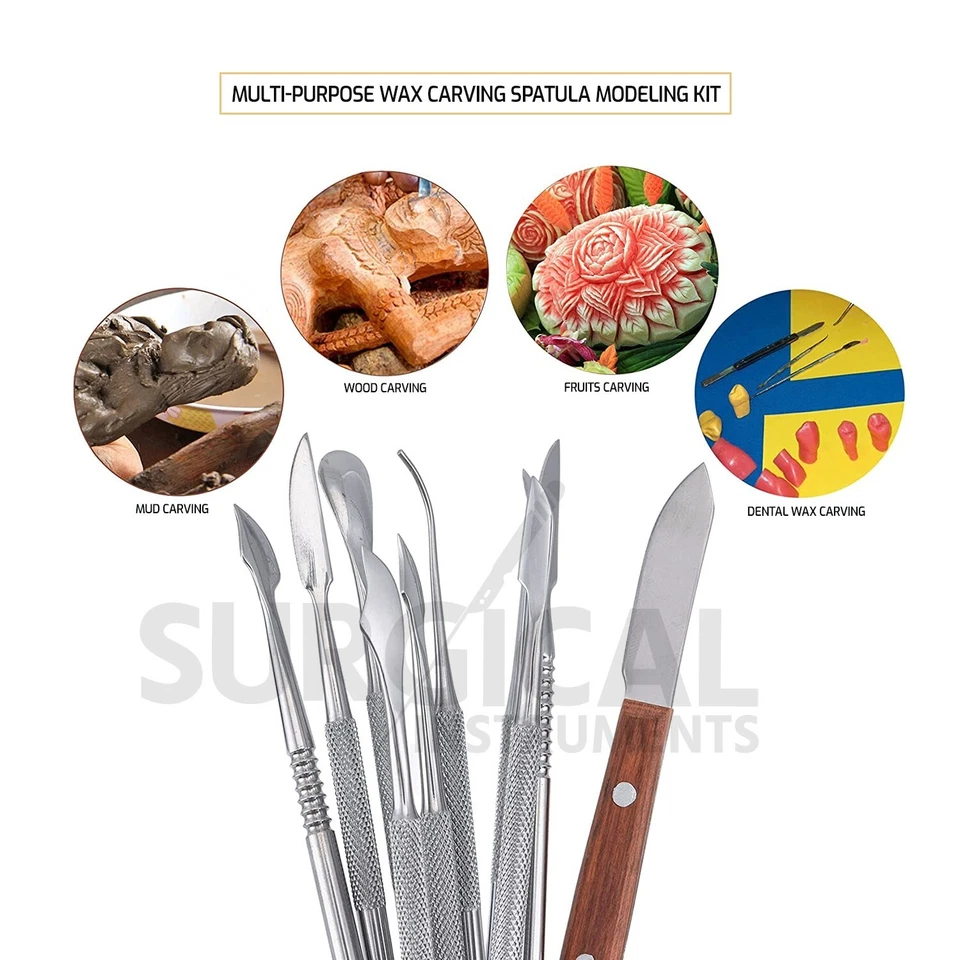 Juego de herramientas dentales para tallar y esculpir cera grado alemán de 10 piezas Foto 4 de 4