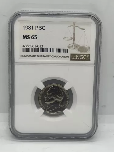 1981-P  JEFFERSON NICKEL 5C - NGC MS65#762