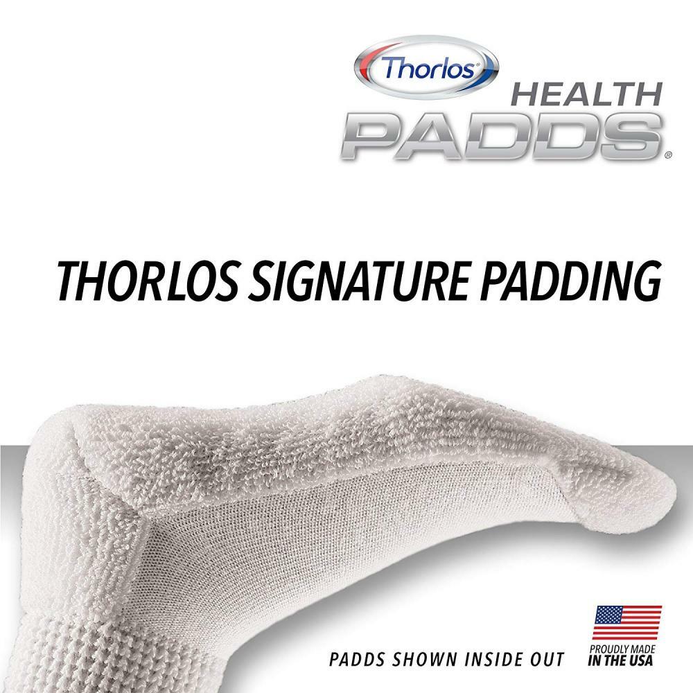Thorlos Unisex HPXM Diabetic Thick Padded Crew Sock Large, White eBay