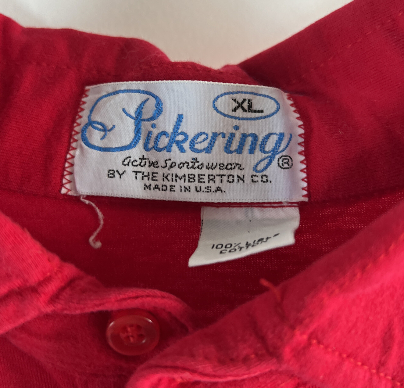 Vintage Pickering Men's Golf Polo Shirt Red Pebble Be… Gem