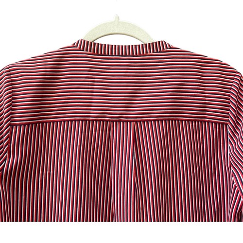 CABI Franklin Split V-Neck Long Sleeve Tunic Red White Blue Stripe Womens Small - Picture 4 of 9