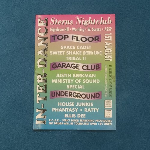 Sterns Inter Dance Rave Flyer, A5, Old Skool Acid House Rave Flyers - Picture 2 of 2