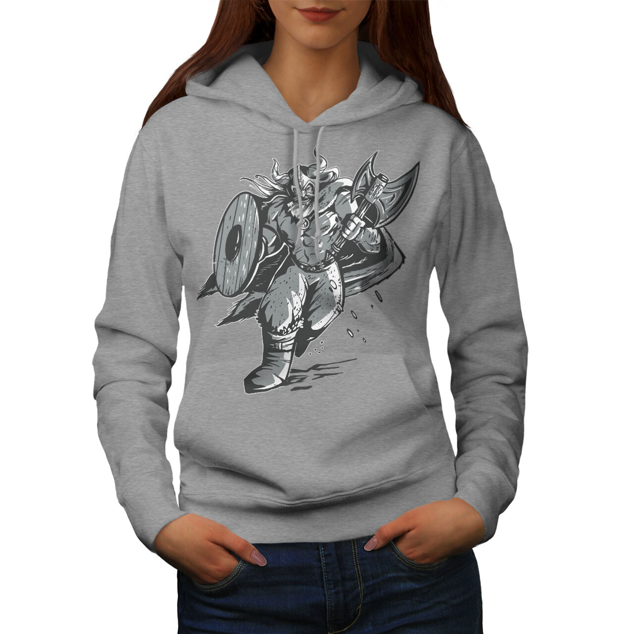 Wellcoda Warrior Warrior With Axe Norse Mythology Womens Hoodie