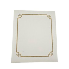 New Seasons Photo Album Gold Accents 12 Top Load White Pages Hardcover