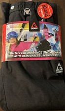 Girls Gerry Stretch Snow Pants Black with Pink Suspenders  M 10/12 