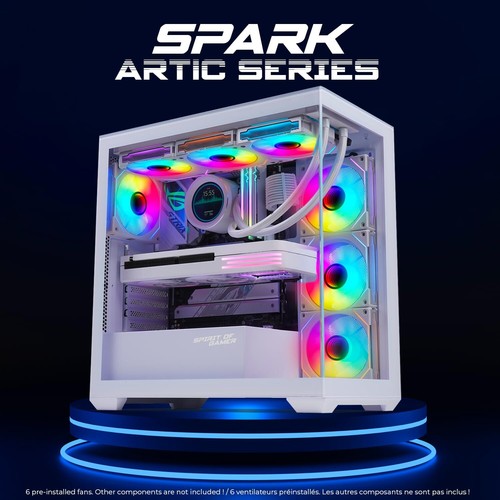 - Spark Artic Boitier PC Gamer Aquarium RGB Compatible ATX/mATX/mITX 6 Ventil... - Photo 7/9