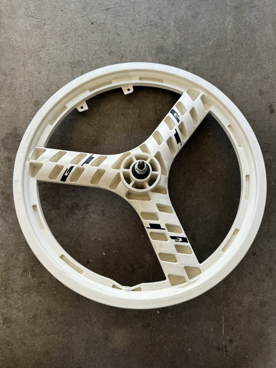 ACS White GT Stealth Mags Wheel (front)Made in USA old school bmx