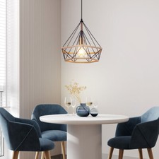 Decken Pendel Leuchte Hanfseil Wohn Zimmer Beleuchtung Retro Hänge Lampe braun