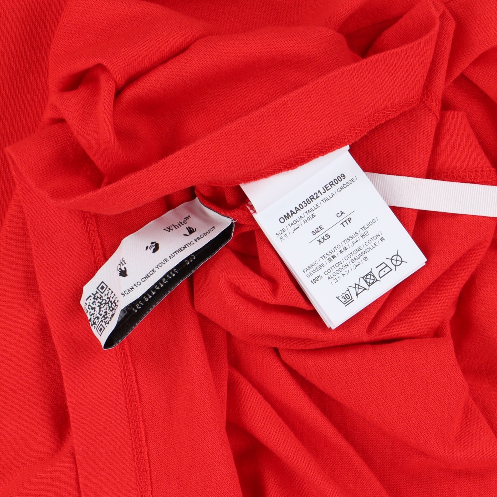 Off-White Red Pascal Hand Gun Logo Oversized T-Shirt | Size XXS SS21 RRP $330 image 7