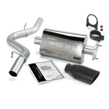 Banks 51313-B Monster Exhaust Kit Black Tip For 00-03 Jeep Wrangler TJ 2.5L/4.0L