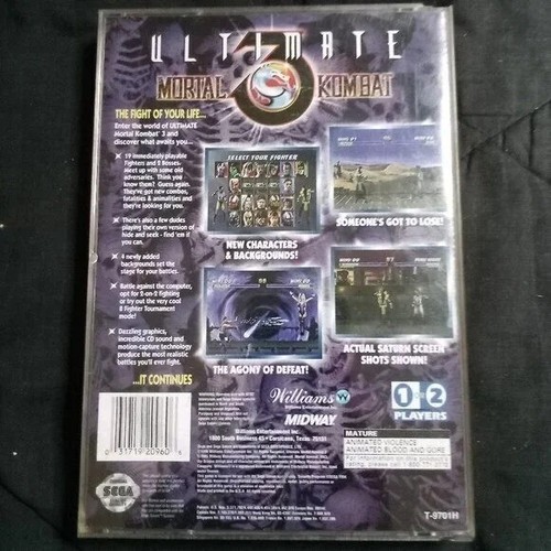 Ultimate Mortal Kombat 3 Sega Saturn Game CIB Registration Card - Picture 3 of 6