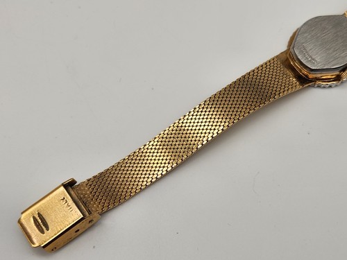 Reloj Helbros Vintage Damas Tono Dorado 20mm Diamantes 17 Joyas Buen Estado de Funcionamiento - Imagen 11 de 11