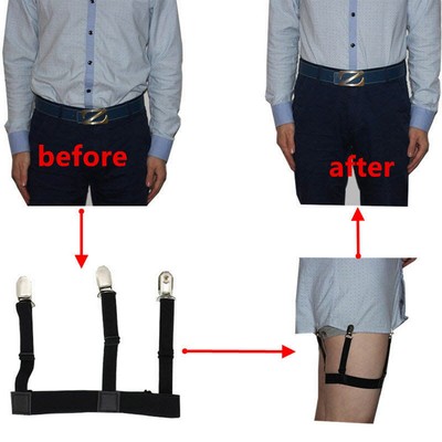 1 Pair Men/'s Shirt Stays Holders Elastic Garter Belt Suspender w//Locking Clamps
