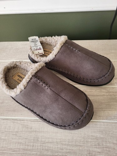 Deer Stags Slipperooz Men's Nordic Slippers Grey Size 8 Men New