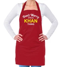 Don't Worry It's a KHAN Thing! Unisex Adult Apron Surname Custom Name Family