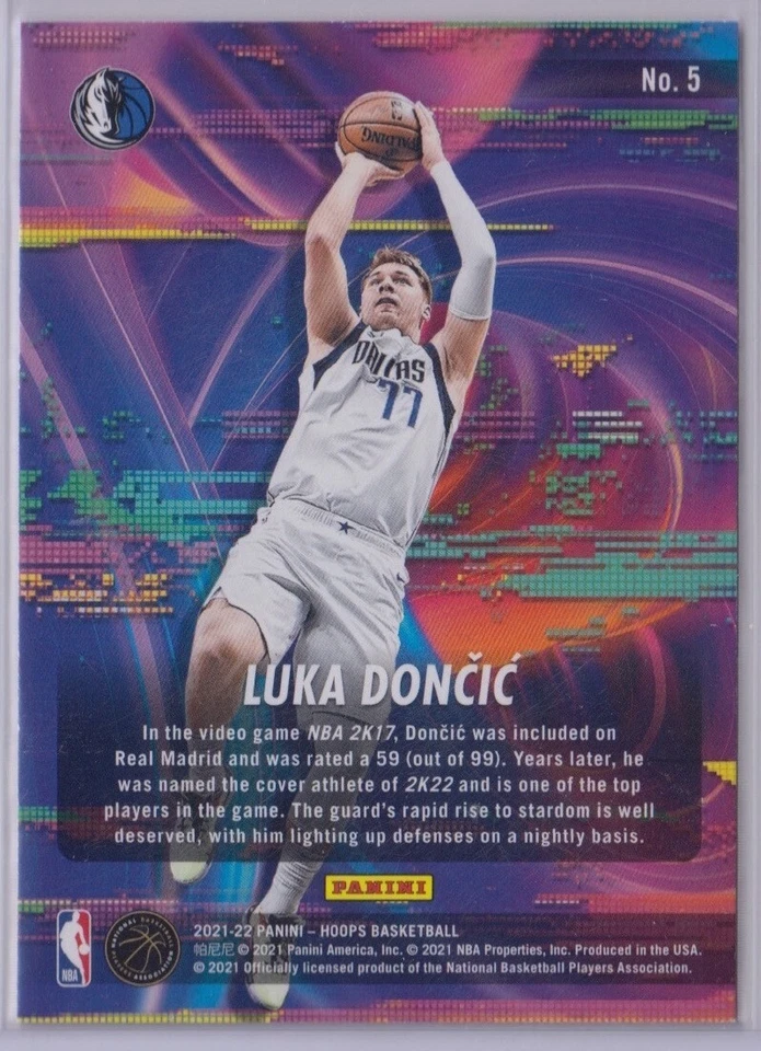 Luka Doncic 2021-22 Panini NBA Hoops Hoop La Case Hit Parallel SSP #5-MAVS *QTY* - Image 2 of 2