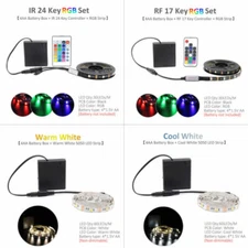 LED Strip Battery Operated Dimmable Waterproof RGB 5V SMD 5050 RF Remote Control