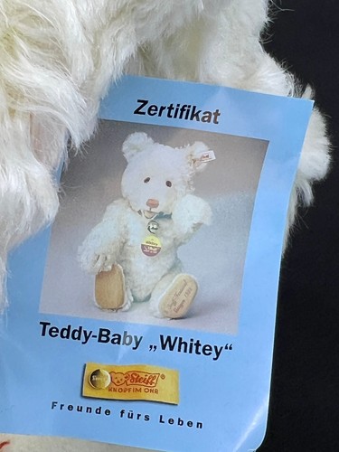 Steiff Whitey Teddy Baby Bear Festival 1998 LE Cert ID Button Growler Mohair Vtg - Picture 8 of 18