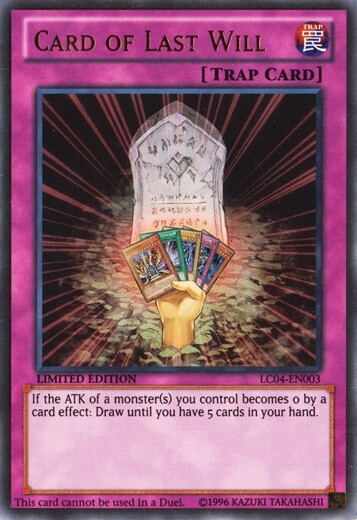 last will yugioh card Amazon.com: Yu-Gi-Oh! - Last Will (SDY-039) - Starter Deck Yugi - Unlimited  Edition main image 0