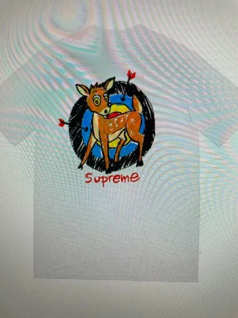 Tee shirt gris Supreme Deer taille XXL 2XL authentique SS22