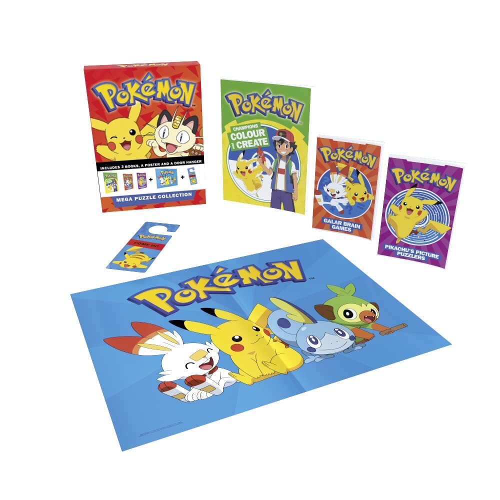 Pokemon: Mega Puzzle Collection 3 Books, Poster & Door Hanger NEW + FREE P&P
