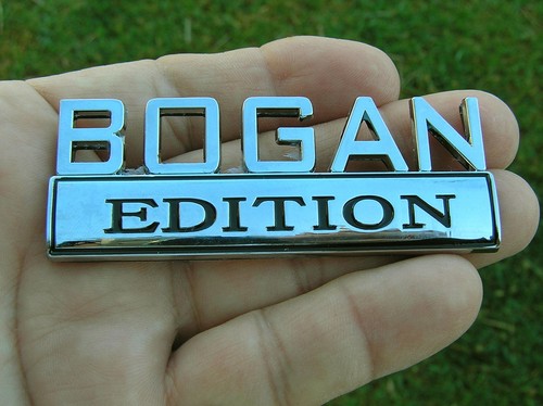 BOGAN EDITION PAIR CAR FENDER BADGES Chrome Metal Emblem *NEW* suit FORD etc - Picture 2 of 4