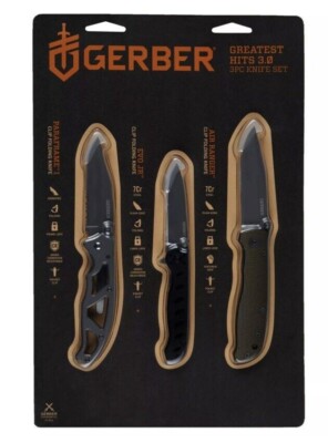 GERBER 3-Piece Greatest Hits Folding Knife Set with Paraframe 1